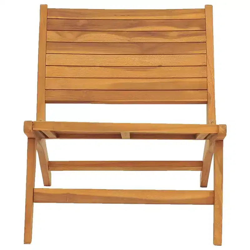 vidaXL Chaise longue de jardin Chaise longue pour piscine en teck massif - Avec repose-pieds