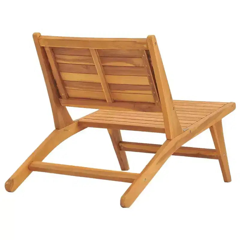 vidaXL Chaise longue de jardin Chaise longue pour piscine en teck massif - Avec repose-pieds