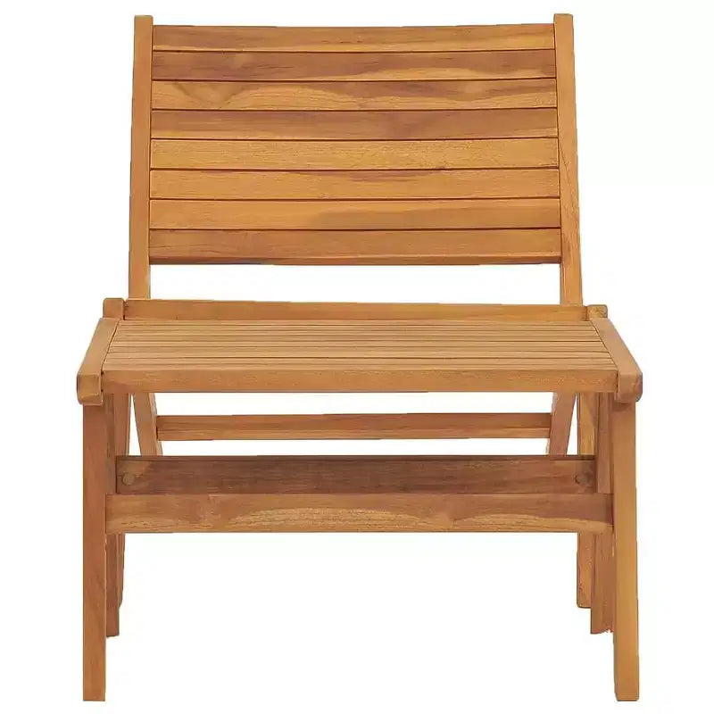 vidaXL Chaise longue de jardin Chaise longue pour piscine en teck massif - Avec repose-pieds
