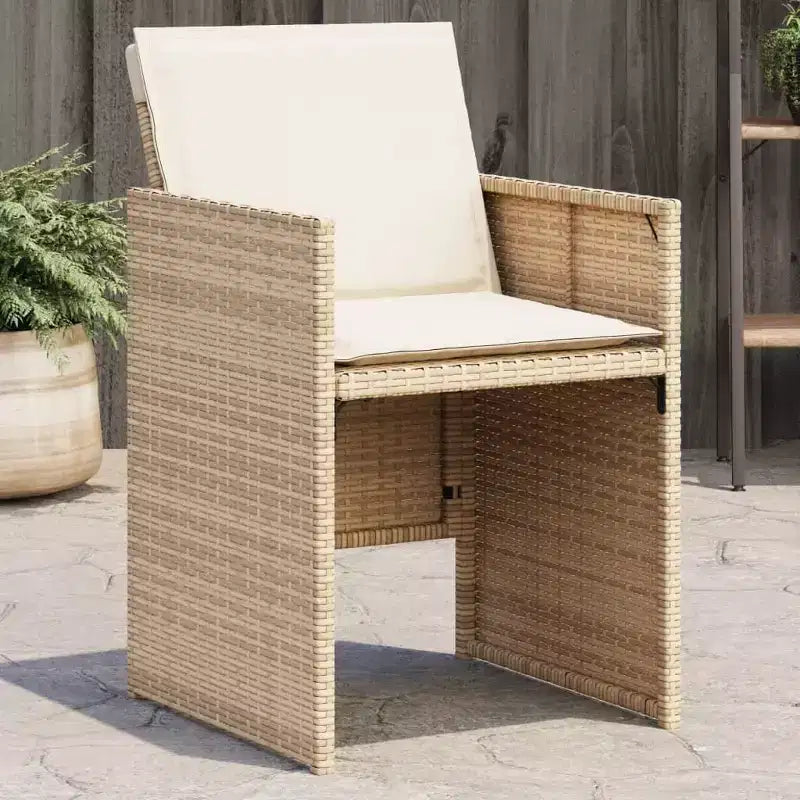 vidaXL Chaises de jardin avec coussins 4 pcs Beige Rotin synthétique