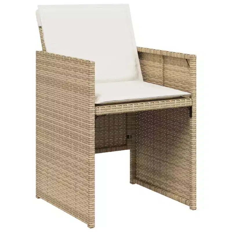 vidaXL Chaises de jardin avec coussins 4 pcs Beige Rotin synthétique