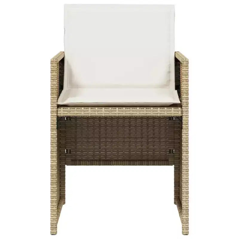 vidaXL Chaises de jardin avec coussins 4 pcs Beige Rotin synthétique