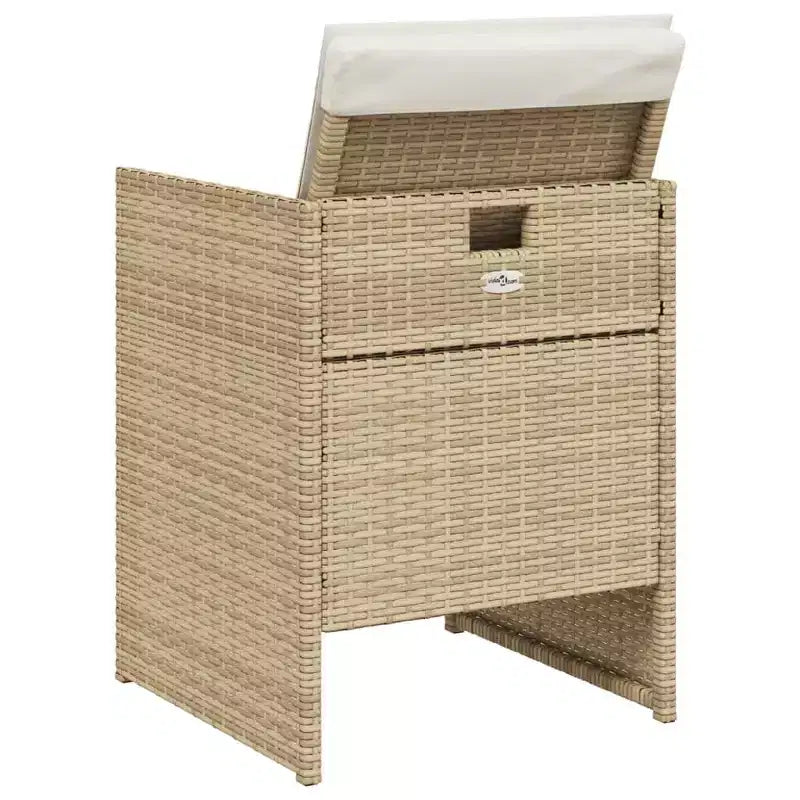 vidaXL Chaises de jardin avec coussins 4 pcs Beige Rotin synthétique
