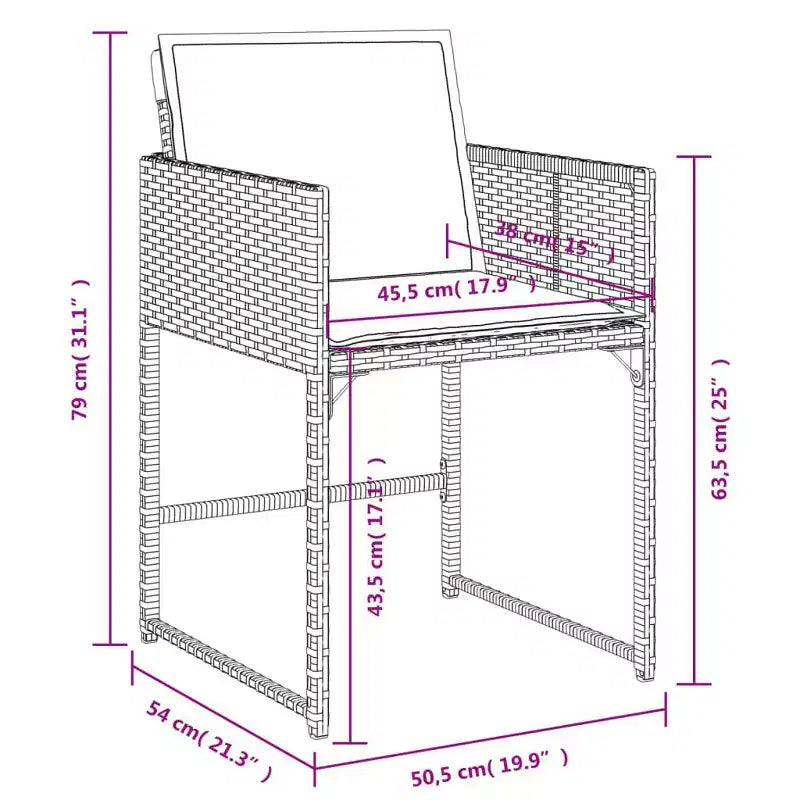 vidaXL Chaises de jardin avec coussins 4 pcs Résine tressée grise