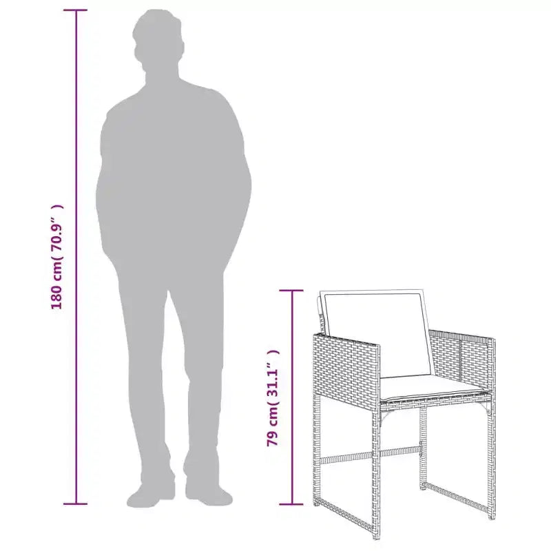 vidaXL Chaises de jardin avec coussins 4 pcs Résine tressée grise