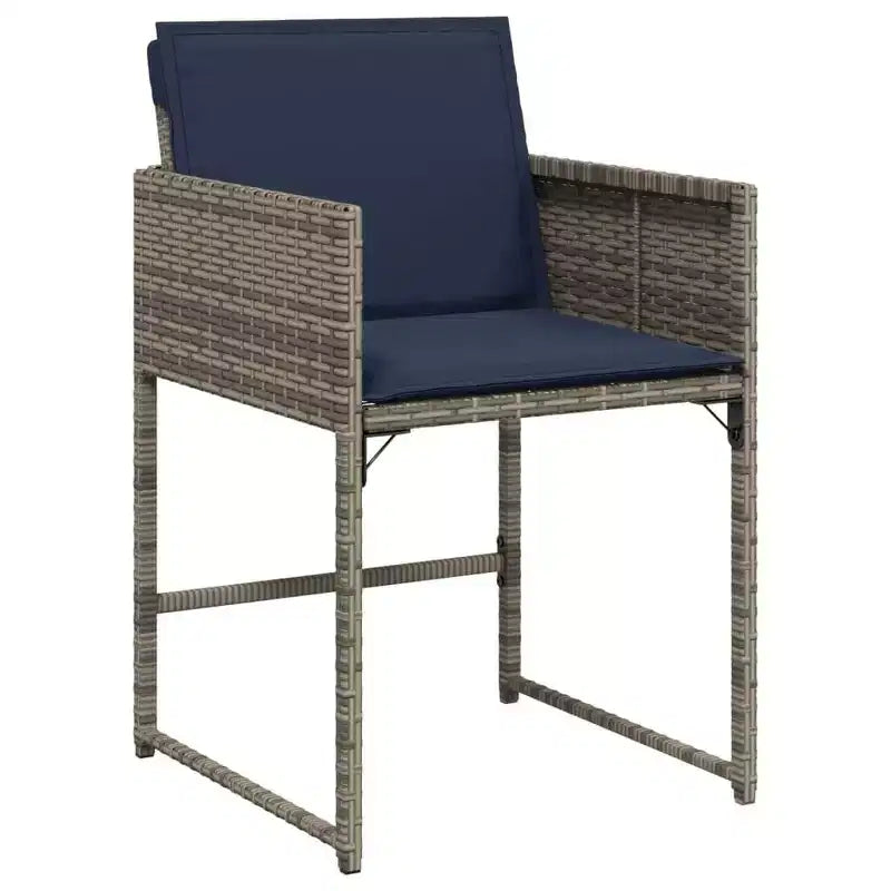 vidaXL Chaises de jardin avec coussins 4 pcs Résine tressée grise