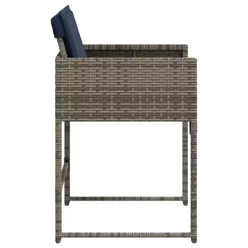 vidaXL Chaises de jardin avec coussins 4 pcs Résine tressée grise
