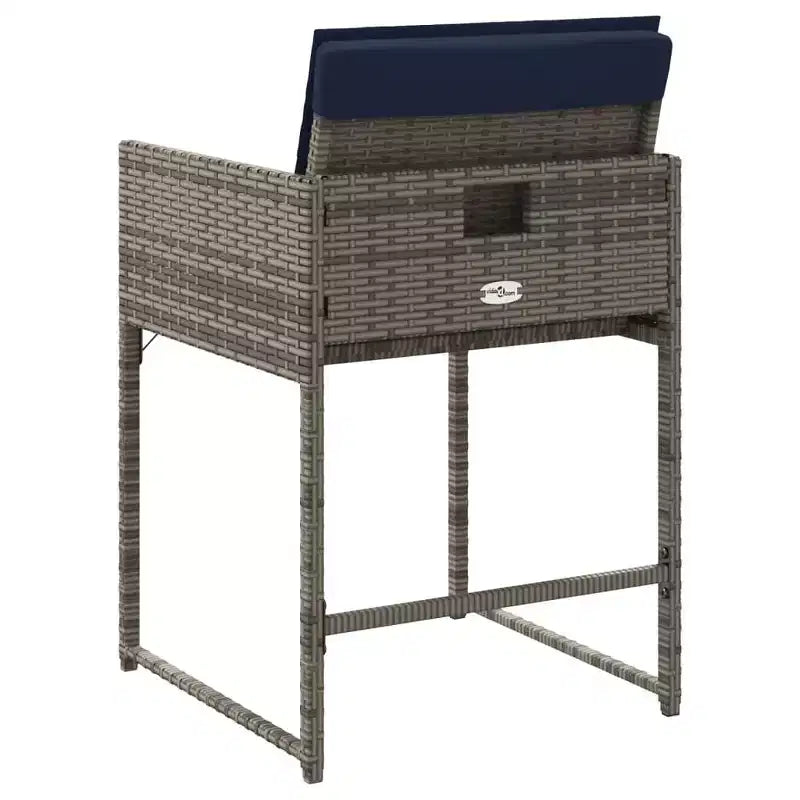 vidaXL Chaises de jardin avec coussins 4 pcs Résine tressée grise