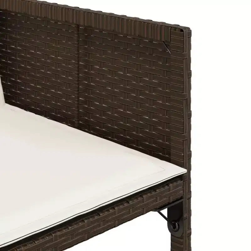 vidaXL Chaises de jardin avec coussins - 4 pièces, rotin synthétique marron, mobilier d'extérieur/jardin avec dossier rabattable, coussins et housses lavables