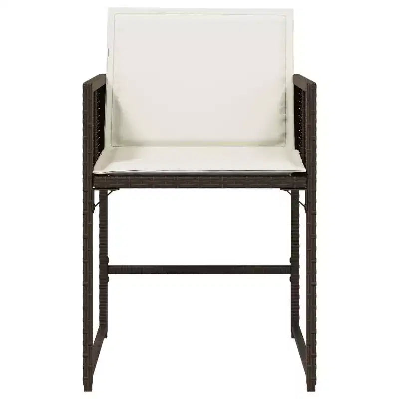 vidaXL Chaises de jardin avec coussins - 4 pièces, rotin synthétique marron, mobilier d'extérieur/jardin avec dossier rabattable, coussins et housses lavables
