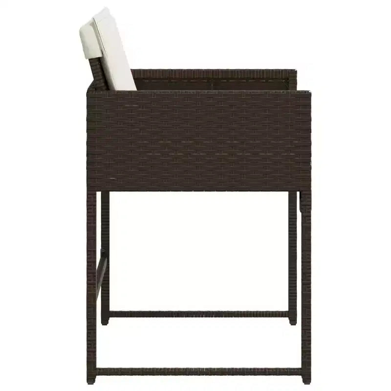 vidaXL Chaises de jardin avec coussins - 4 pièces, rotin synthétique marron, mobilier d'extérieur/jardin avec dossier rabattable, coussins et housses lavables
