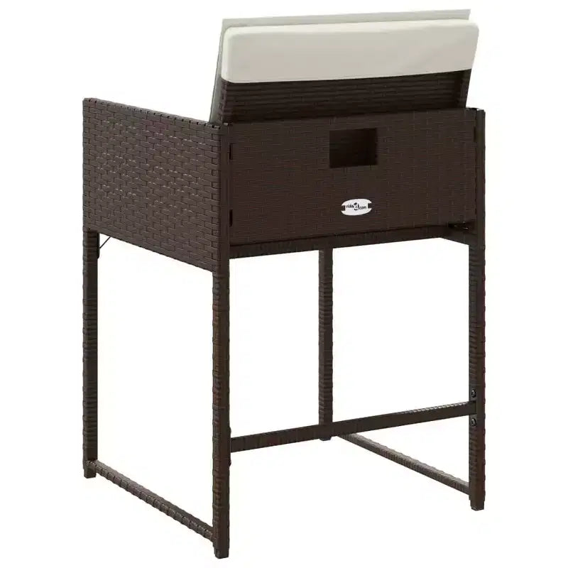 vidaXL Chaises de jardin avec coussins - 4 pièces, rotin synthétique marron, mobilier d'extérieur/jardin avec dossier rabattable, coussins et housses lavables