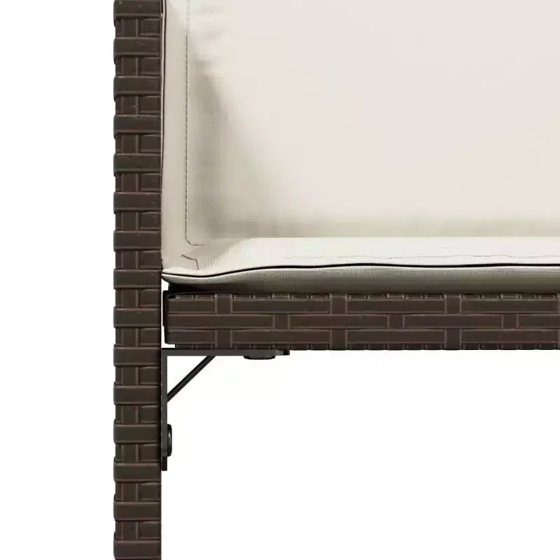 vidaXL Chaises de jardin avec coussins - 4 pièces, rotin synthétique marron, mobilier d'extérieur/jardin avec dossier rabattable, coussins et housses lavables