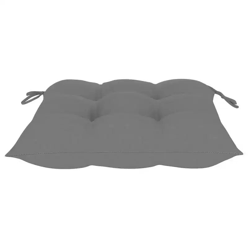 vidaXL Chaises de Patio Élégantes avec Coussins Confortables 4 pcs - Construction en Bois de Teck Massif, Coussins Gris, Légères, Pliables, Facile d'Entretien