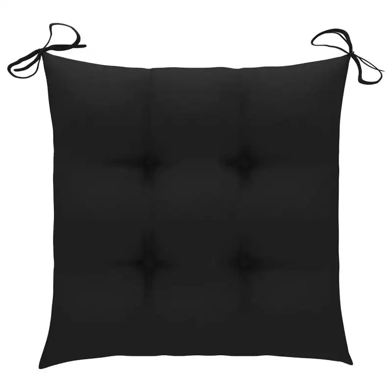 vidaXL Chaises de jardin 4 pcs Pliantes avec coussins, Bois de teck massif, Noir - Idéal pour l'extérieur/jardin/terrasse