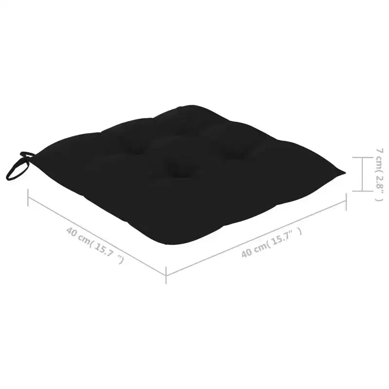 vidaXL Chaises de jardin 4 pcs Pliantes avec coussins, Bois de teck massif, Noir - Idéal pour l'extérieur/jardin/terrasse