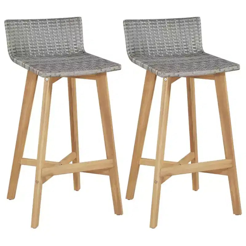 vidaXL Tabourets de bar 2 pcs Bois d'acacia massif