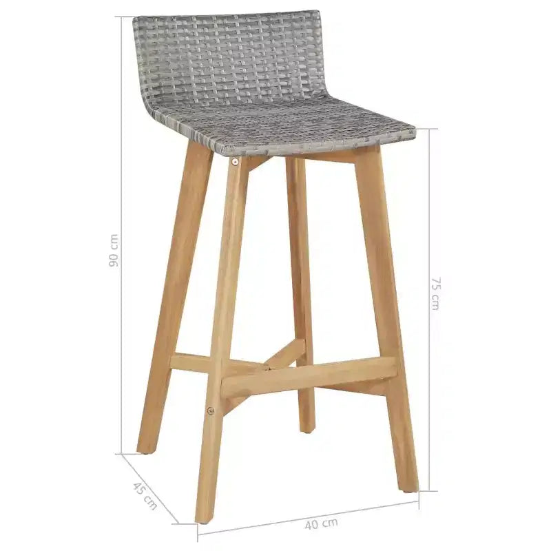 vidaXL Tabourets de bar 2 pcs Bois d'acacia massif