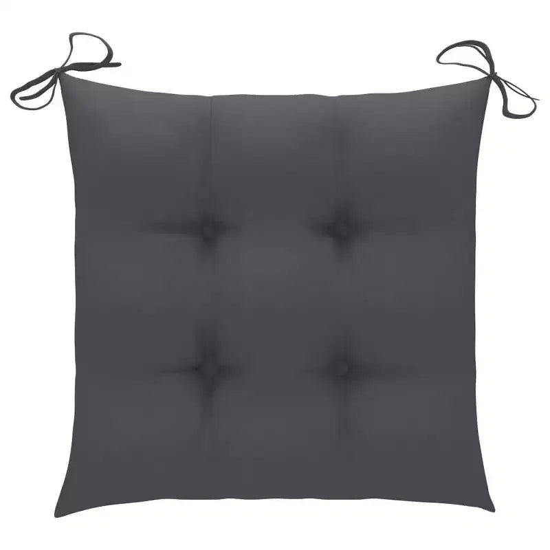 vidaXL Chaises de jardin pliantes en teck – Extérieur avec coussins anthracite durables et confortables, légères et faciles à ranger (Lot de 4)