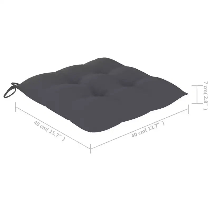 vidaXL Chaises de jardin pliantes en teck – Extérieur avec coussins anthracite durables et confortables, légères et faciles à ranger (Lot de 4)