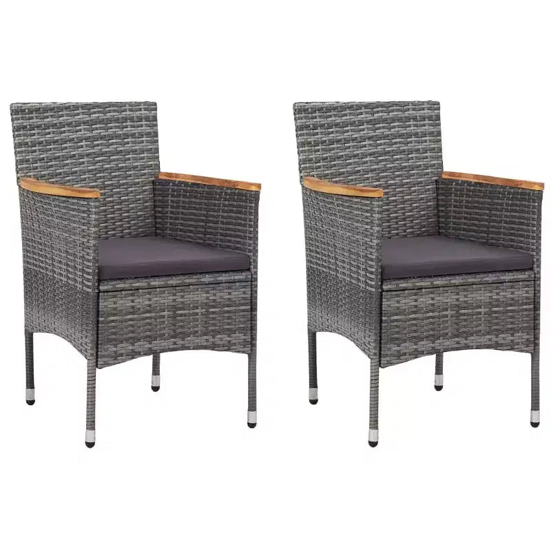 vidaXL Chaises de salle à manger de jardin 2 pcs résine tressée gris