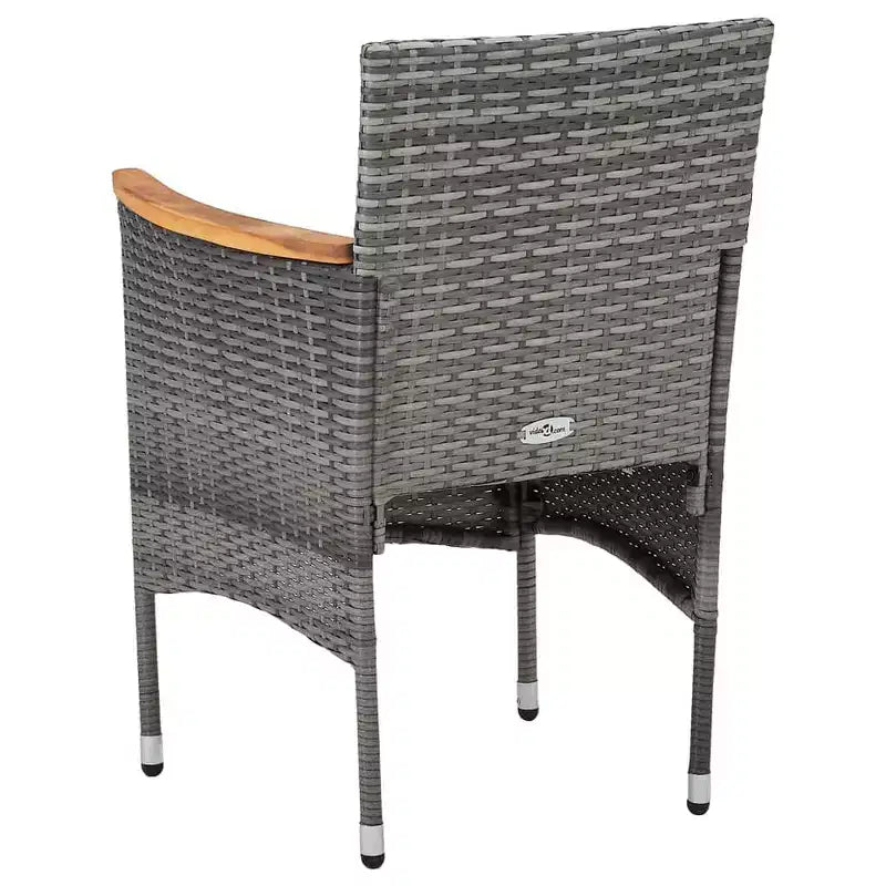vidaXL Chaises de salle à manger de jardin 2 pcs résine tressée gris