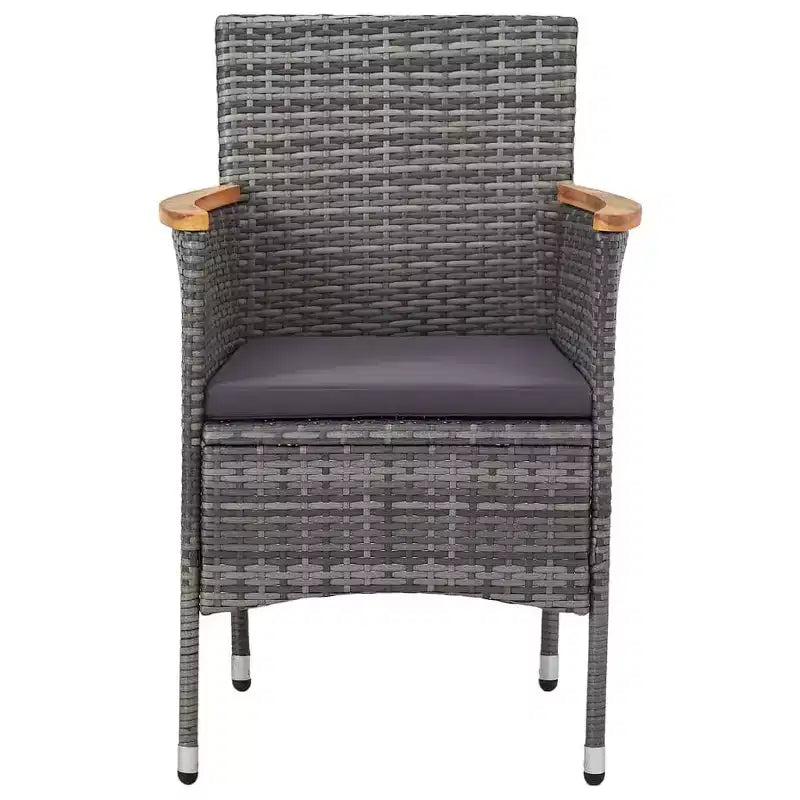 vidaXL Chaises de salle à manger de jardin 2 pcs résine tressée gris