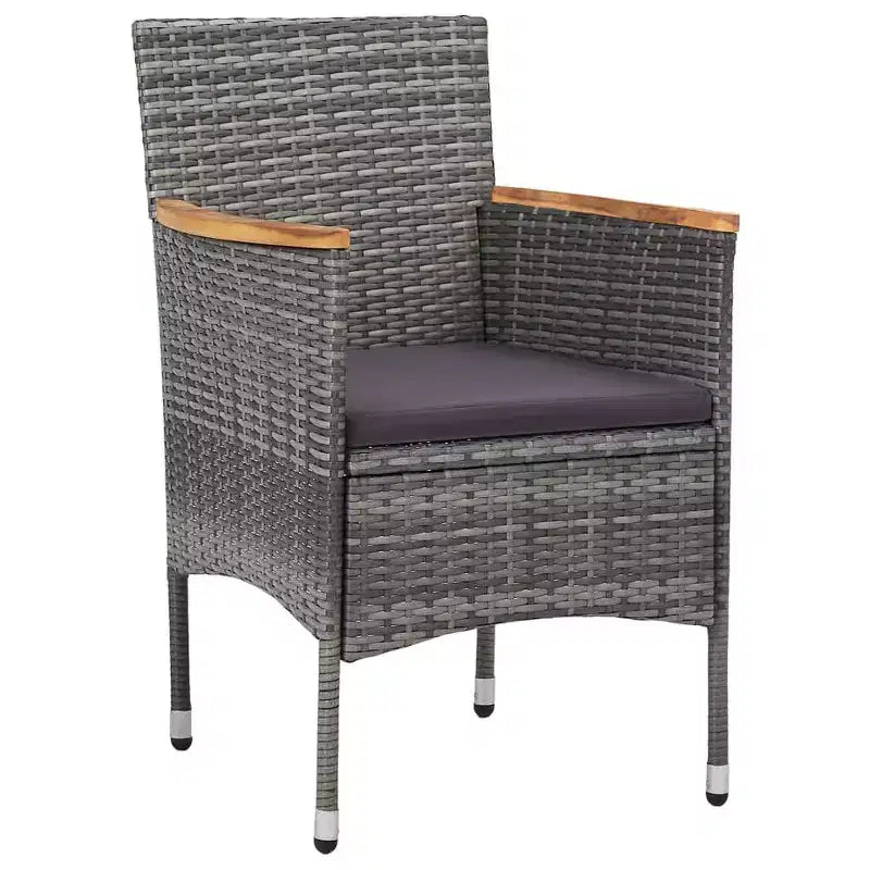 vidaXL Chaises de salle à manger de jardin 2 pcs résine tressée gris