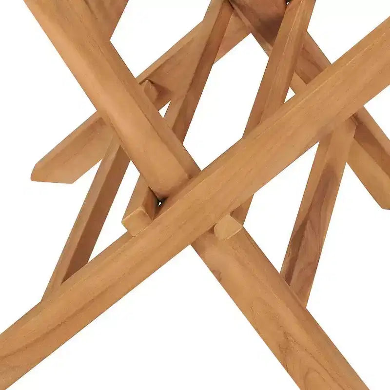 vidaXL Chaises de Patio Pliantes, Lot de 2, Sièges d'Extérieur en Bois pour Jardin, Salle à Manger, Camping, Plage, Structure Stable Facile à Ranger, Bois de Teck Massif