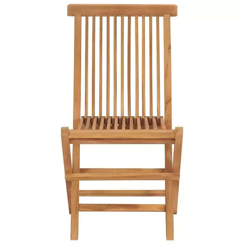 vidaXL Chaises de Patio Pliantes, Lot de 2, Sièges d'Extérieur en Bois pour Jardin, Salle à Manger, Camping, Plage, Structure Stable Facile à Ranger, Bois de Teck Massif