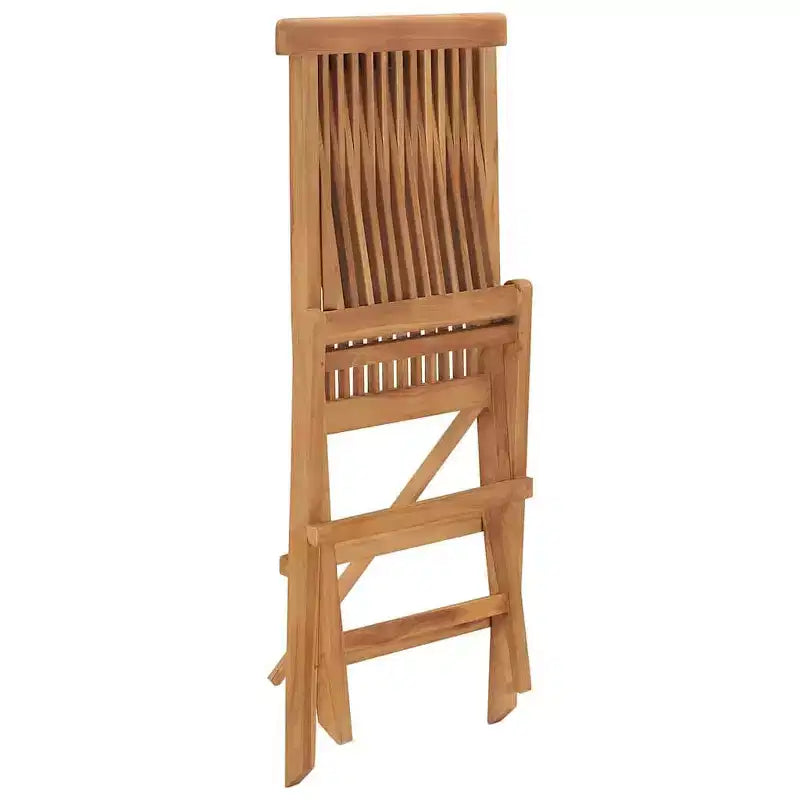 vidaXL Chaises de Patio Pliantes, Lot de 2, Sièges d'Extérieur en Bois pour Jardin, Salle à Manger, Camping, Plage, Structure Stable Facile à Ranger, Bois de Teck Massif