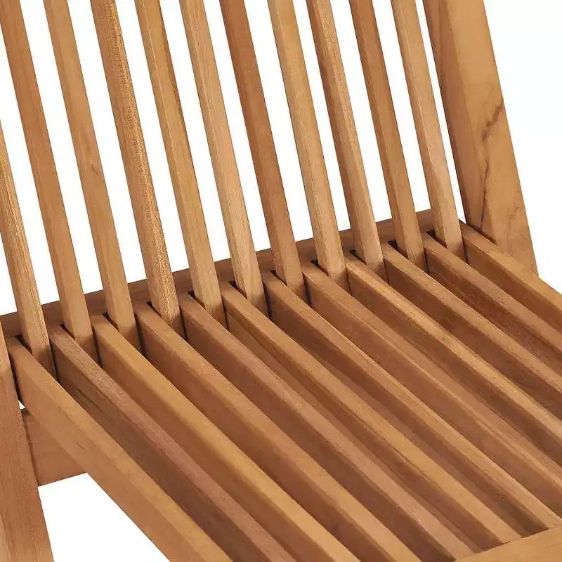 vidaXL Chaises de Patio Pliantes, Lot de 2, Sièges d'Extérieur en Bois pour Jardin, Salle à Manger, Camping, Plage, Structure Stable Facile à Ranger, Bois de Teck Massif