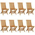 vidaXL 8-Piece Teak Patio Chairs with Anthracite Cushions, Outdoor, Foldable and Easy-to-Clean Garden with Exceptional Strength and Weather Resistance