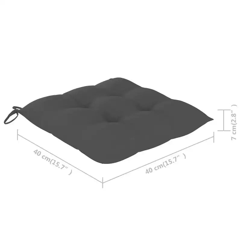 vidaXL Chaises de jardin en teck 8 pièces avec coussins anthracite, extérieures, pliables et faciles à nettoyer, d'une solidité exceptionnelle et résistantes aux intempéries