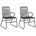 vidaXL Patio Chairs 2 pcs Black 22.8x23.2x33.7 PVC Rattan