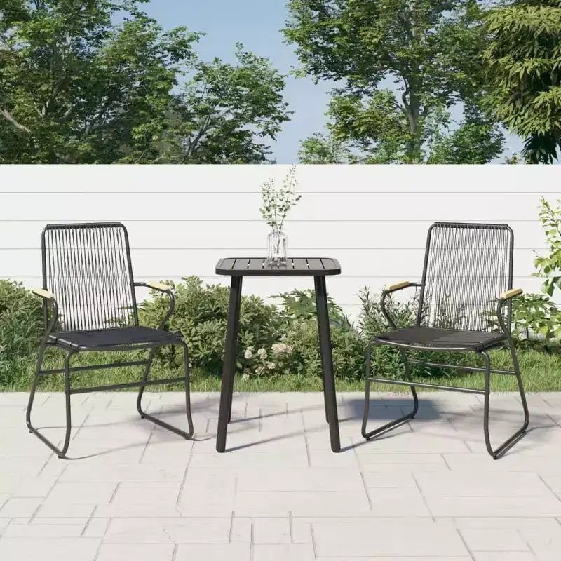vidaXL Chaises de jardin 2 pcs Noir 22,8x23,2x33,7 Rotin PVC