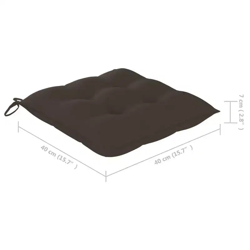 vidaXL Chaises de patio en teck massif avec coussins taupe - Légères, pliables, faciles à nettoyer, ensemble de mobilier d'extérieur résistant aux intempéries
