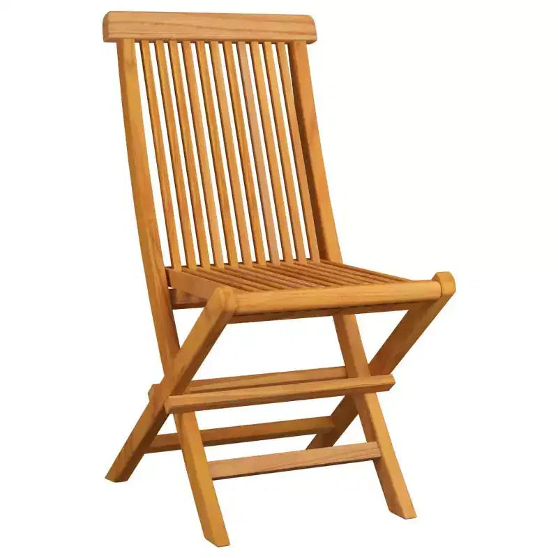 vidaXL Chaises de patio en teck massif avec coussins taupe - Légères, pliables, faciles à nettoyer, ensemble de mobilier d'extérieur résistant aux intempéries