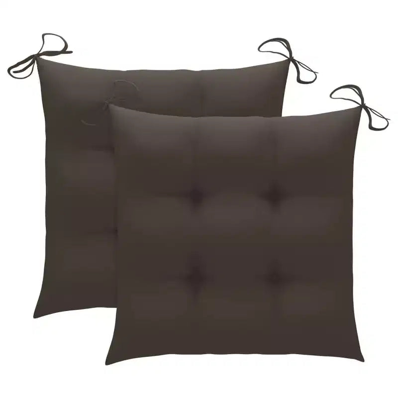 vidaXL Chaises de patio en teck massif avec coussins taupe - Légères, pliables, faciles à nettoyer, ensemble de mobilier d'extérieur résistant aux intempéries