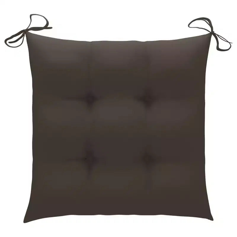 vidaXL Chaises de patio en teck massif avec coussins taupe - Légères, pliables, faciles à nettoyer, ensemble de mobilier d'extérieur résistant aux intempéries