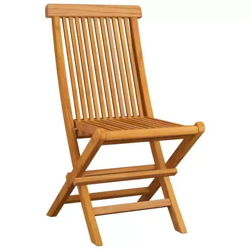 vidaXL Chaises de Jardin en Bois de Teck Massif avec Coussins Rouges, Mobilier de Jardin d'Extérieur, Lot de 4, Résistant aux Intempéries, Assise Confortable, Pliable et