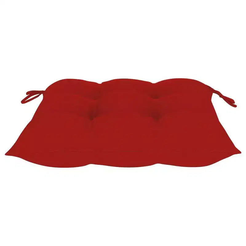 vidaXL Chaises de Jardin en Bois de Teck Massif avec Coussins Rouges, Mobilier de Jardin d'Extérieur, Lot de 4, Résistant aux Intempéries, Assise Confortable, Pliable et