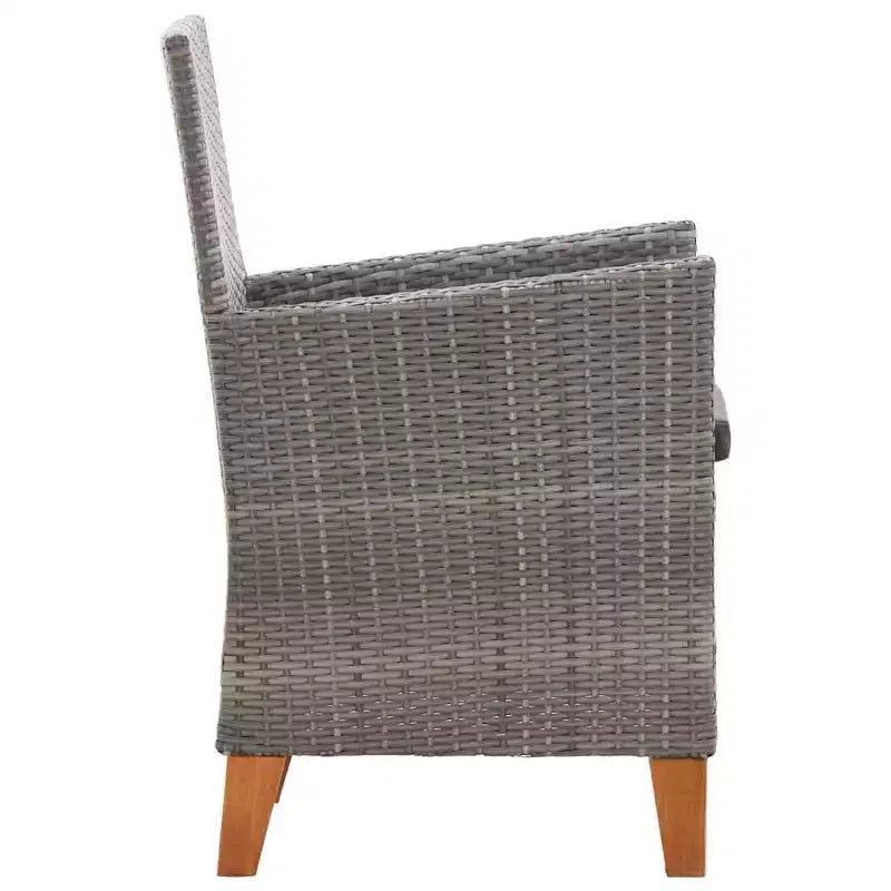 vidaXL Chaises de jardin 2 pcs avec coussins résine tressée gris