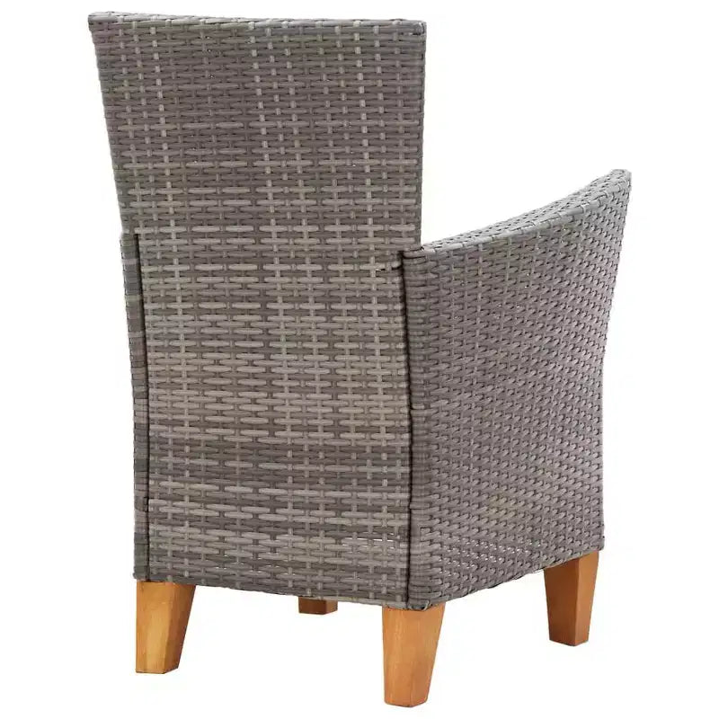 vidaXL Chaises de jardin 2 pcs avec coussins résine tressée gris