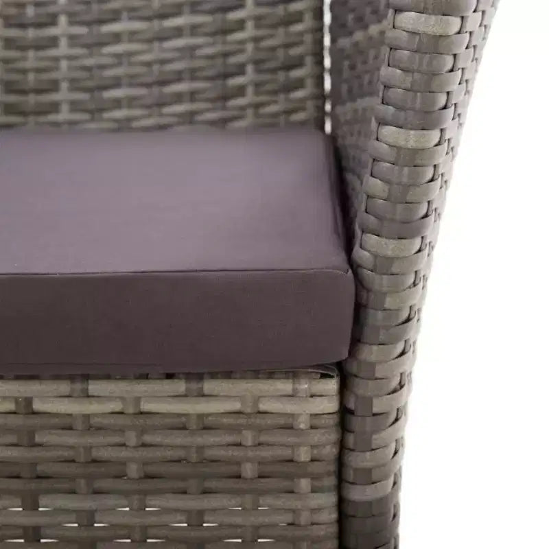 vidaXL Chaises de jardin 2 pcs avec coussins résine tressée gris