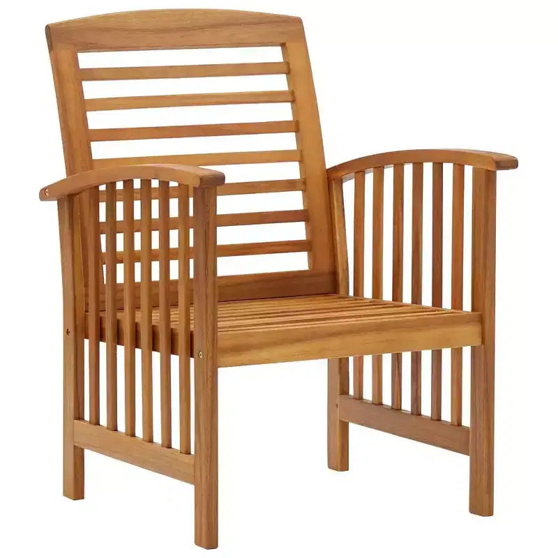 vidaXL Patio Chairs 2 Pcs Patio Dining Chair with Armrest Solid Wood Acacia - 2