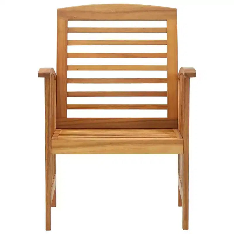 vidaXL Chaises de Patio 2 pcs Chaises de salle à manger d'extérieur avec accoudoir Bois d'Acacia Massif - 2