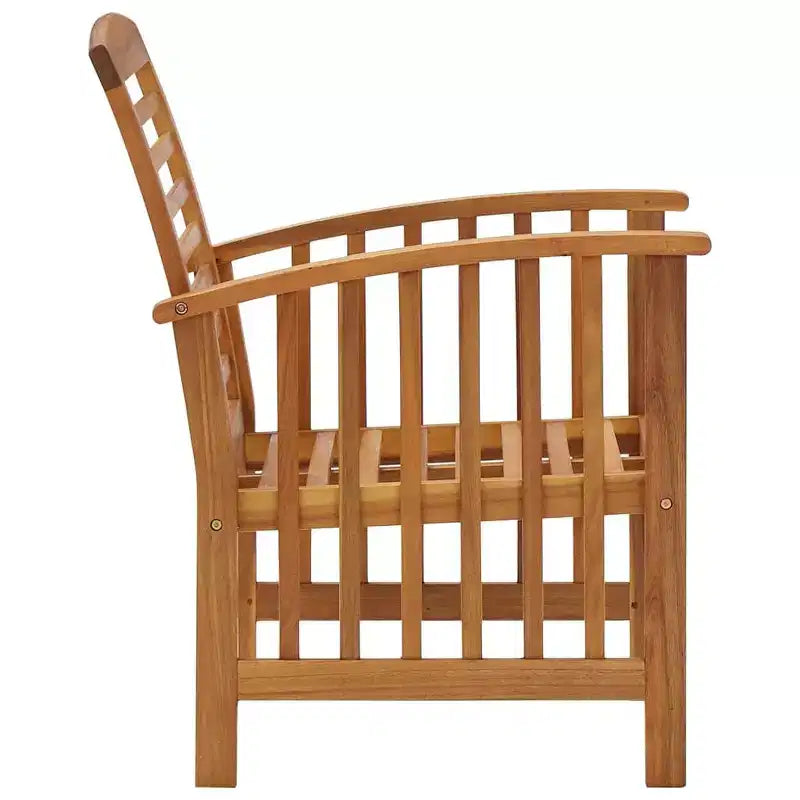 vidaXL Chaises de Patio 2 pcs Chaises de salle à manger d'extérieur avec accoudoir Bois d'Acacia Massif - 2