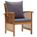 vidaXL Patio Chairs 2 Pcs Patio Dining Chair with Armrest Solid Wood Acacia - Brown and Dark Gray