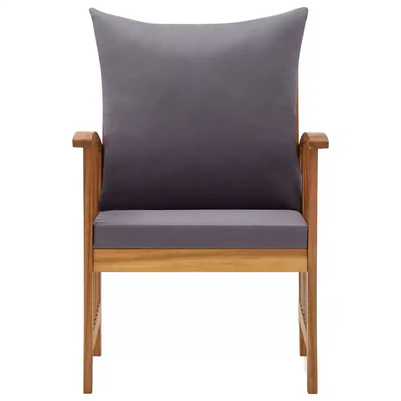 vidaXL Chaises de Jardin 2 pcs Chaises de Salle à Manger d'extérieur avec Accoudoirs Bois d'Acacia Massif - Marron et Gris Foncé